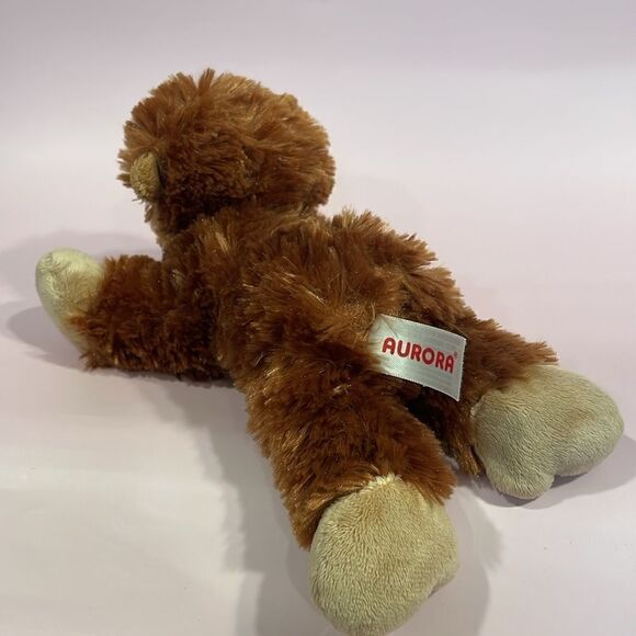 Aurora Mini Flopsie 8” long Oscar Orangutang/Monkey Light Brown Monkey EUC - Picture 3 of 9